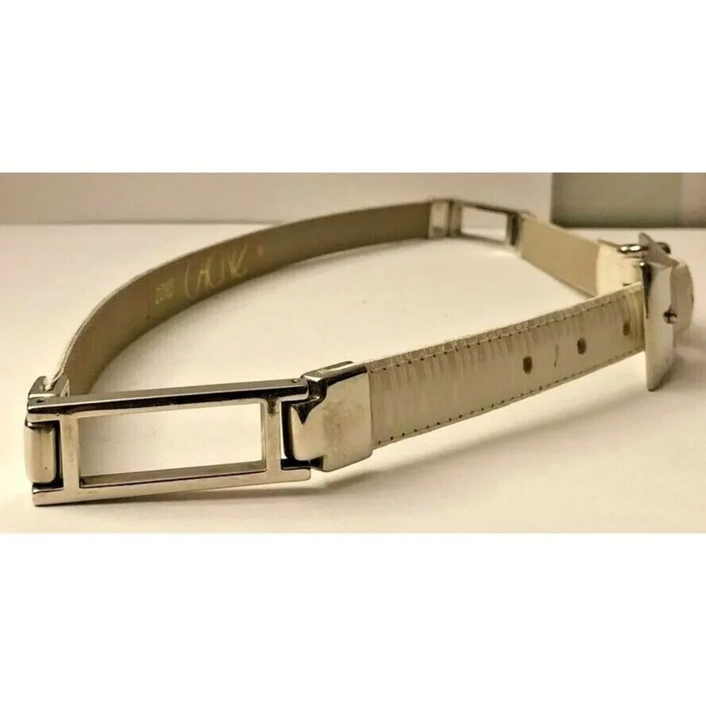 Cache white leather